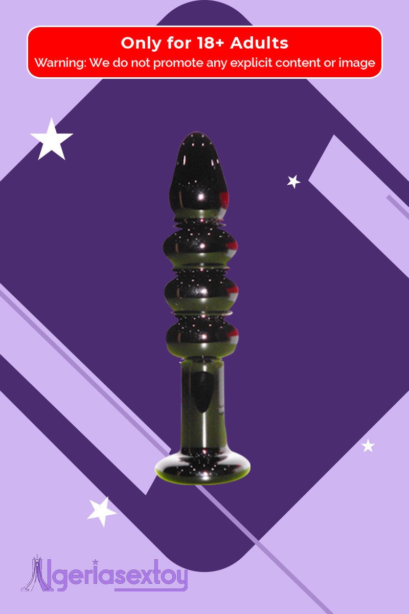 Black Beaded Glass Dildo Sex Toy GD-005
